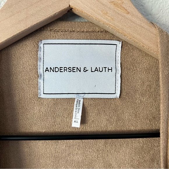 Anthropologie Anderson & Lauth Taupe Faux Suede Fringe Poncho Kimino- One Size - Picture 10 of 12